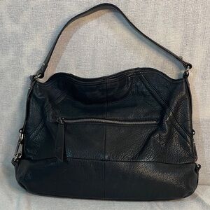 B. makowsky Elegant Black Leather Women's Bag